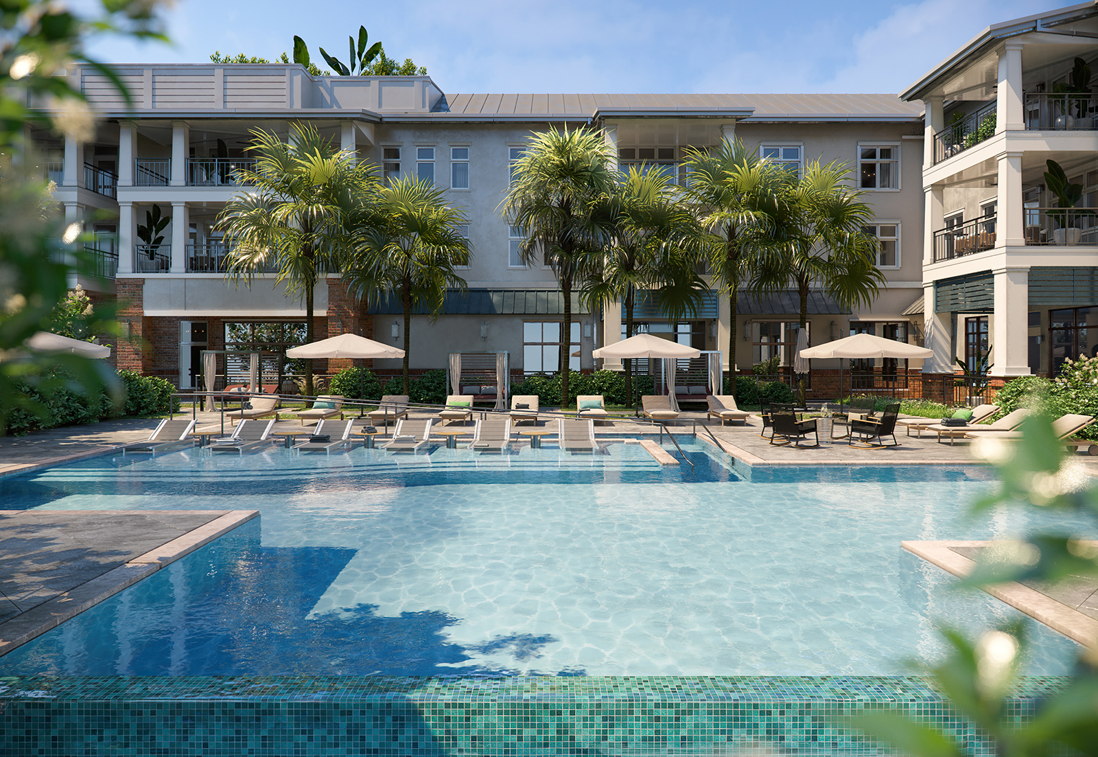 Lowcountry Senior Living - Outdoor swimming pool at Seafields at Kiawah Island